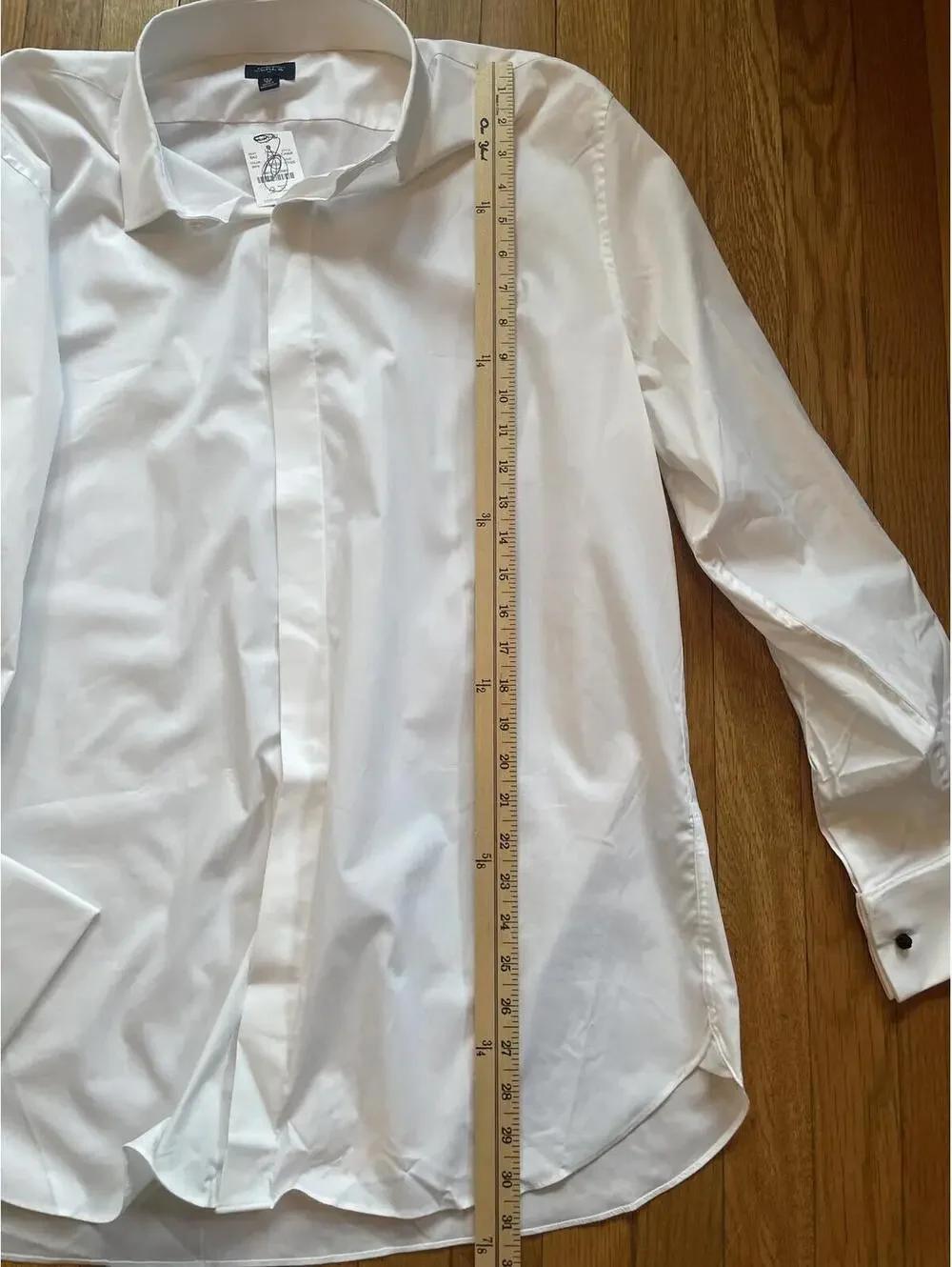 J.Crew Thompson Tuxedo Shirt White 17.5 35 Men's Formal Black Tie Wedding NWT